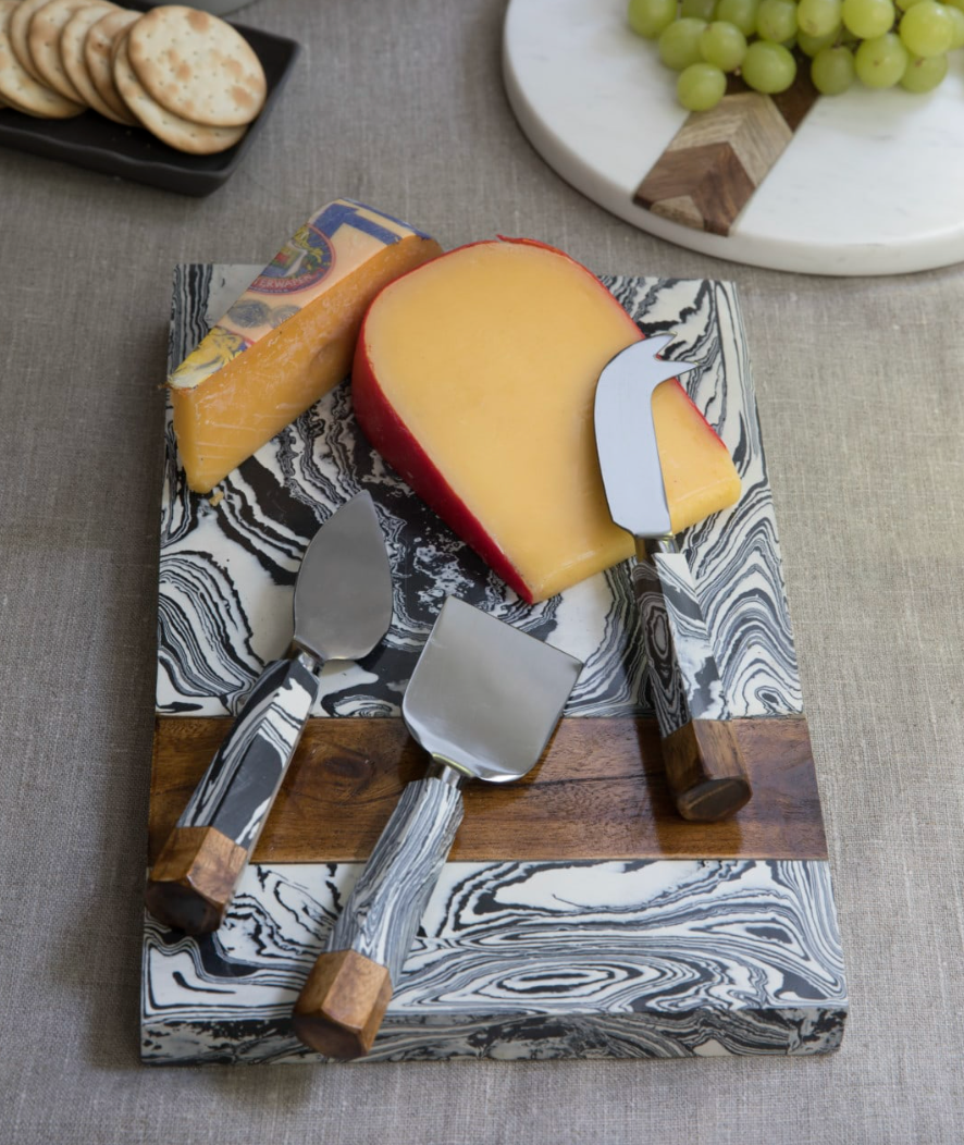 Camembert Marble & Wood Onyx Cheese Set