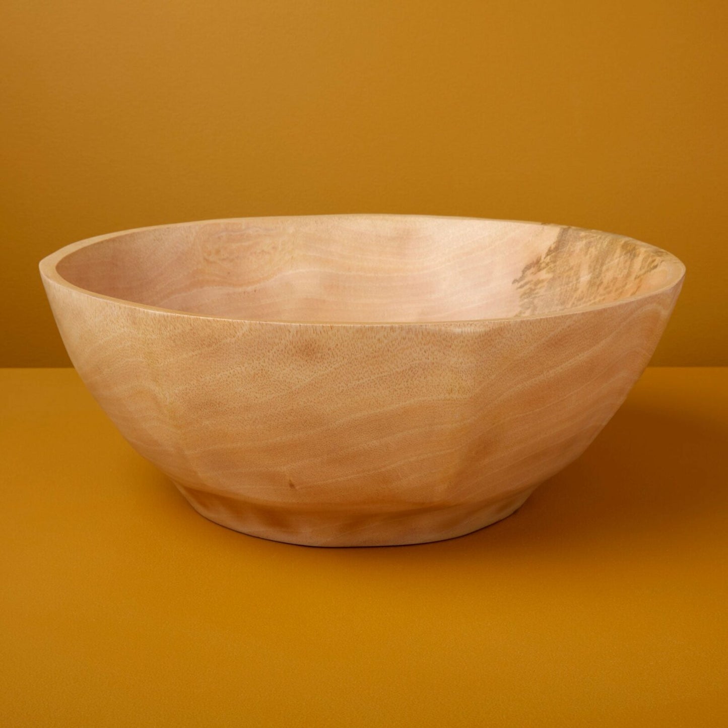 Kiln Mango Wood Curved Bowl, Large