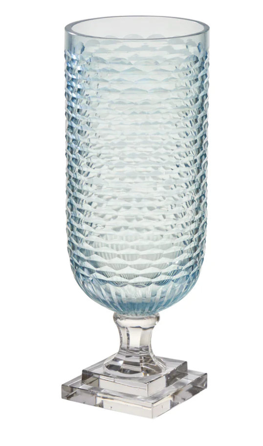 Pale Blue Glass Hurricane