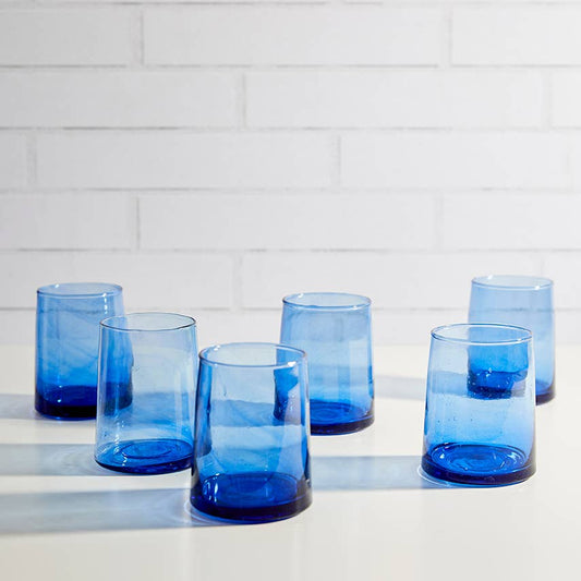 Moroccan Cone Glassware Small - Blue--Set of 6
