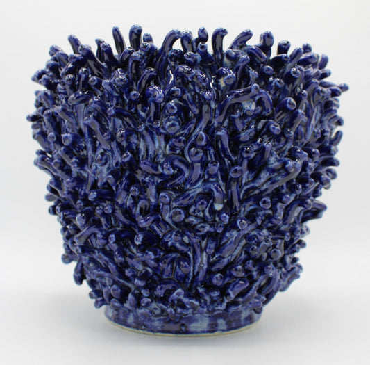 Blue Anemone Cachepot handmade