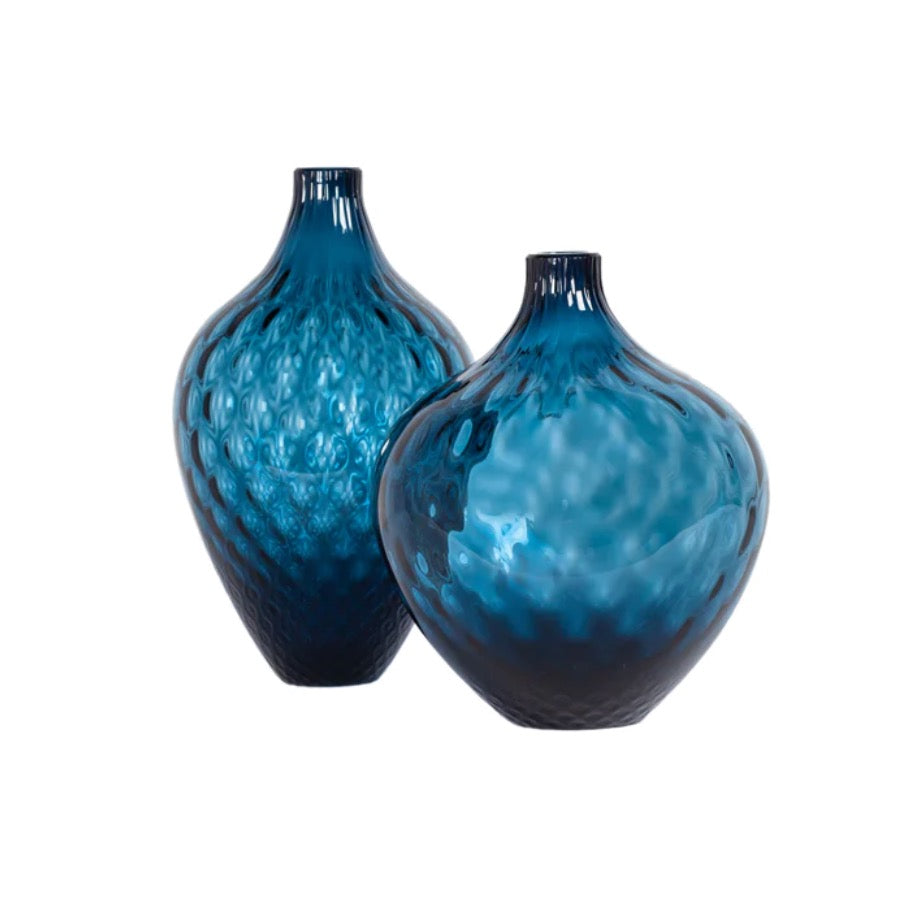 Murano Vase Short, Sapphire