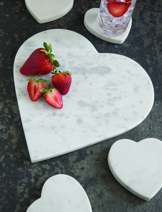 White Marble Coasters, Heart