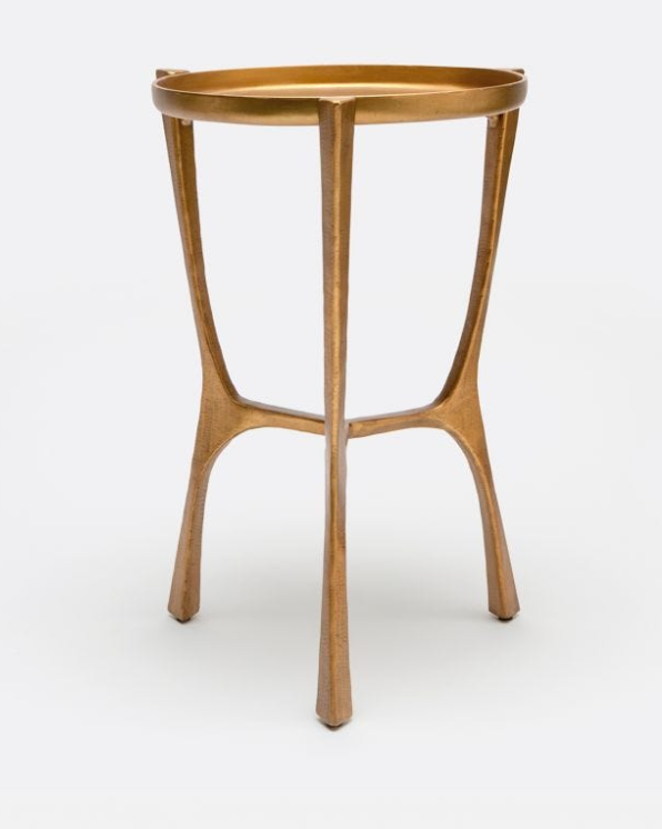 Amber Small Accent Table, Antique Brass