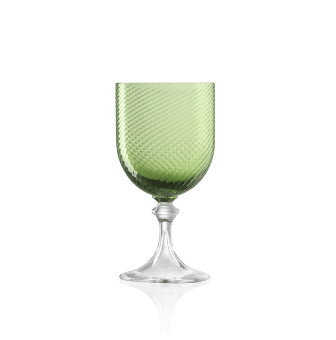 Murano White Wine Glass, Sage Green