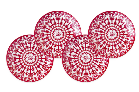Crimson Casablanca Canape Plates (Set of 4)