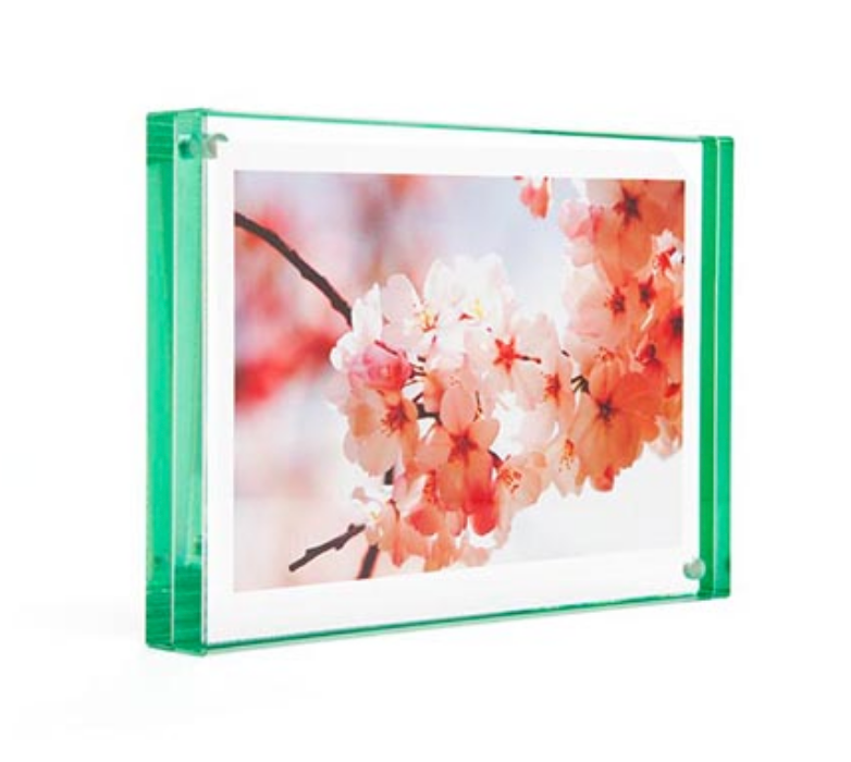 Lucite Magnet Frame 5" x 7" with Color Edge