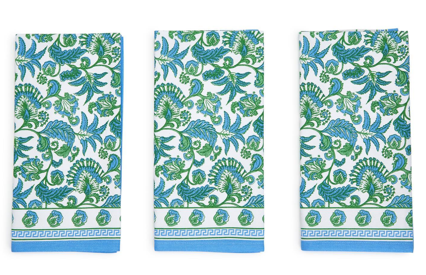 Hampton S/4 Floral Block Print Cloth Napkins